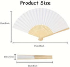 Abanicos De Mano para Fiesta 24PCS White Bamboo Paper Fan - Foldable (Wedding Gift/Party Decor) - Image 3