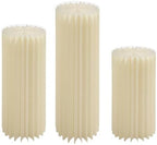 3 Pieces Cylinder Pedestal Stands with Acrylic Disc & Cloth Cover Round Table Centerpiece Cake Pedestal Stand Foldable Paper Columns Pillars Display for Parties Wedding Birthday Decor - Image 5