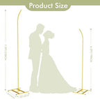 EMART Balloon Arch Stand 7.5 X 6.2FT Set of 2 Gold Half Wedding Arch Stand - Image 4