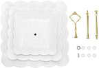 Tebery 2 Pack 3-Tier White Ceramic Embossed Dessert Cake Tower Stand with Gold Carry Handle, Cupcake Stand Serving Trays, Porcelain Party Food Server Display Holder - Image 5