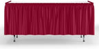 Exquisite Burgundy Table Skirt 6 Pack - Disposable Plastic Table Skirts for Rectangle Tables 6ft 8ft & Round Tables - 29in x 14ft Self-Adhesive Strip - Birthday Wedding Gender Reveal Decor - Image 3