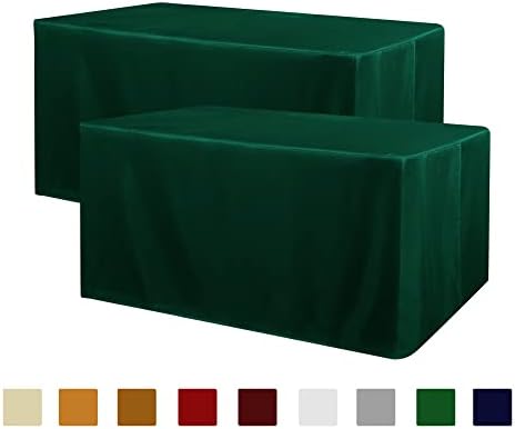 Obstal 2 Pack Blackish Green Table Cloths for 6 Foot Rectangle Tables by Obstal