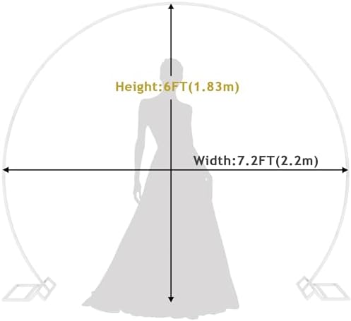 Fomcet Round Backdrop Stand White 7.2ft Circle Arch Metal Wedding Arch - Image 2