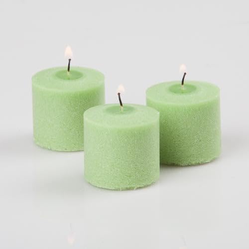 Set of 72 Richland Votive Candles Green Unscented and 72 Clear Glass Eastland Votive Holders - Image 2