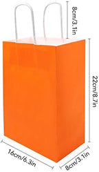 Tomnk 32pcs Party Favor Bags 8 Colors Goodie Rainbow Paper Bags Bulk with Handles for Birthday Party, Candy ,Small Gift and Bridal Shower - Image 2