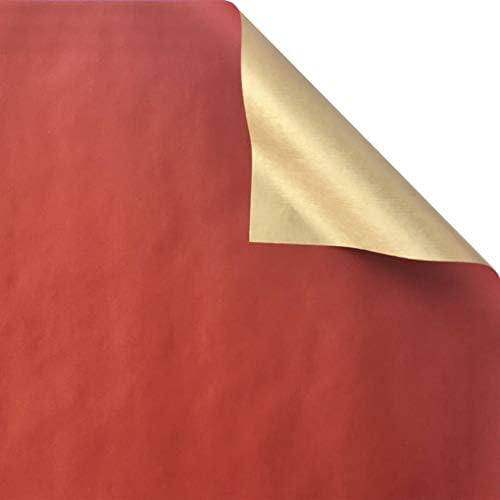 Jillson Roberts Gift Wrapping Paper, 2-Sided Kraft Red & Gold (8 Rolls 5ft x 30in) by JillsonRoberts