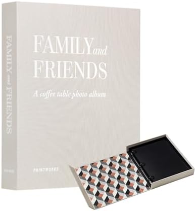 Printworks Family and Friends Photo Album – Elegant Beige Coffee Table Book for Photos and Notes – Large 30-Page Keepsake Memory Book – Thoughtful Gift Idea by Printworks