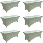 122 6-Pack 6ft Spandex Table Covers for Rectangle Standard Folding Tables - Wrinkle Resistant Stretch Tablecloths - Ultimate Fitted Table Protector for Parties, Banquet, and Wedding by Unknown