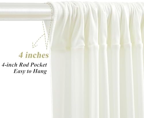 10x10ft Ivory Backdrop Curtains with Lights Photo Drapes Wrinkle Free Fabric Backdrop Curtain for Wedding Birthday Party Baby Shower Bridal Shower Home Party Background Decorations - Image 4