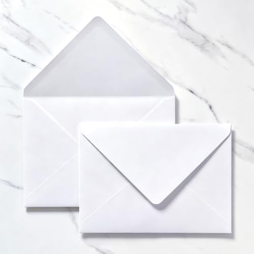 200 Pack 5x7 Envelopes, White A7 Envelopes with Gold Stickers by Unknown
