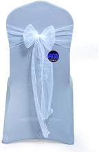 MDS Pack of 100 Organza Chair Sashes for Wedding & Event Décor – White by MDS
