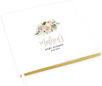 Andaz Press Personalized Baby Shower Guestbook with Gold Accents, Blush Pink Florals Custom Name, Date, White Guest Sign in Registry 120 Pages 8.5 X 8.5 Memories Book for DIY, Scrapbook, Photo Album by AndazPress