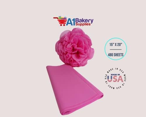 Gift Wrapping Tissue Paper 15X20 480 Pack by A1 Bakery Supplies (Fuschia Pink) - Image 2