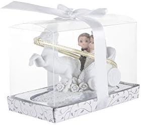 12 pcs Baby Wedding Couple on Horse Carriage Figurines, Hand Painted Poly Resin Keepsakes for Cake Toppers, Wedding Centerpieces, Party Favors, and Special Celebration Decorations by MEGA+FAVORS