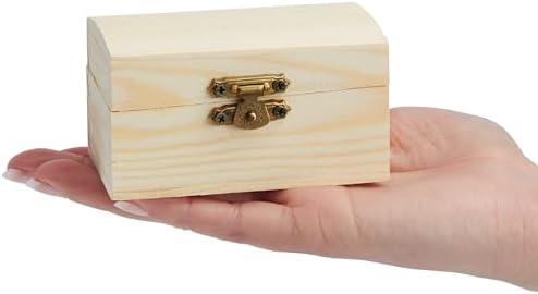 Bright Creations Baby Shower Decorations Mini Unfinished Wooden Treasure Boxes - 3.5 x 2.2 x 2 In, Brown, Pack of 12, Chest Style - Wooden Treasure Chest to Paint & Party Favors - Image 5