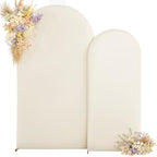 Beige Arch Covers 7.2FT and 6FT Set of 2 Stretchy Spandex Backdrop Cover - Image 6
