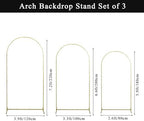 Gawicpy Wedding Arch Backdrop Stand Set Metal Arch Backdrop Stand with Wedding Arch Cover, Wedding Balloon Arch Backdrop Stand for Birthday, Baby Shower, Anniversary (Black, 5.9FT+6.6FT+7.2FT) - Image 3