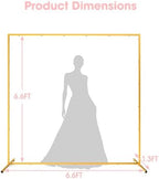 Pureegg Square Backdrop Stand - 6.6FT Gold Balloon Arch Stand with Adjustable Leveling Feet, Easy-to-Assemble Metal Wedding Arch for Wedding Decor, Parties - Image 5
