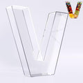 Ledido Reusable 10'' Fillable Acrylic Charcuterie Board Box Letter V by Ledido