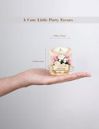Ju's Favors Wooden Candle Holders (Set of 10), Baby Shower Favors, Candle Favors for Guests, Baby Christening Party Favors for Guests.(Light brown-pink) - Image 4