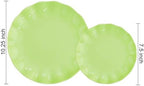 LIYH 24Pcs Green Unbreakable Plastic Plates for Birthday Scalloped - Image 2