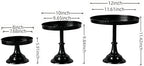 Black 3Pcs Metal Round Cake Stand Set 8/10/12 Inch Dessert Display - Image 6