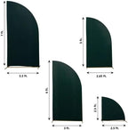 Efavormart Set of 4 Hunter Emerald Spandex Half Moon Arch Covers, Custom Fit Chiara Backdrop Slipcovers 2.5ft-7ft for Enchanted Forest Themes and Galas - Image 3