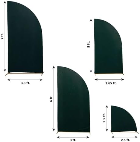 Efavormart Set of 4 Hunter Emerald Spandex Half Moon Arch Covers, Custom Fit Chiara Backdrop Slipcovers 2.5ft-7ft for Enchanted Forest Themes and Galas - Image 3