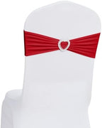 Pack of 60 Spandex Chair Sashes Bows Stretch Chair Cover Band with Buckle Slider Universal Elastic Chair Ties for Wedding Banquet Party Event Decoration (Ruby) by Howhic