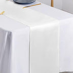 SiinvdaBZX 24 Pcs White Satin Table Runner 12 x 108 inches Long - Image 6