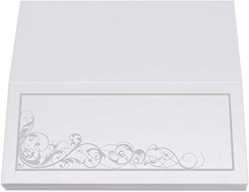 Scribble Vintage Swirl Place Cards, Silver, Set of 150, Pre-cut and Scored - Image 5