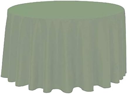 Polyester Round Tablecloth 120" Ideal for 60 inch round table (Sage) by KS+Linens