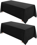 VidaFete Classic Series 2 Pack 90 * 156inch Black Rectangle Tablecloth by VidaFete