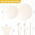 Goodluck 600 Piece Gold Glitter Disposable Plates for 100 Guests - Image 4