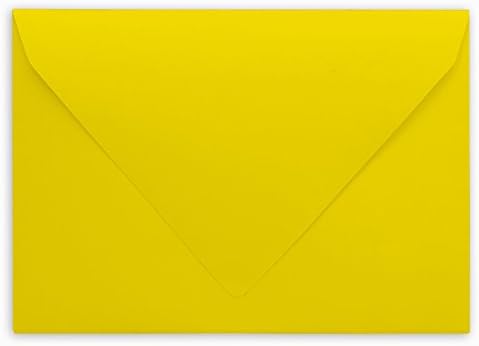 Darling Souvenir A2 Yellow Invitation Envelopes (4 3/8 x 5 3/4) Euro V-Flap 80 LBS Ideal for Weddings, Birthday, Invitations, Baby Shower,Bridal Shower -Packs & Colour Available by DarlingSouvenirMADEWITHLOVE