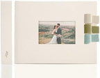 Premium Scrapbook Album with Window and Writing Space – 60 Pages holds 200 Photos of Different Sizes – Wedding, Baby, Travel & Family Memories – 11.4" x 8.6" - Oat by LaLente