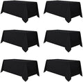 sancua 6 Pack Black Tablecloths 90x132 Inch for 6 Feet Rectangle Tables by sancua