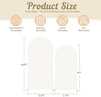 2 Set-6.6FT, 5FT Ivory Arch Backdrop Cover,Spandex Fitted Wedding Arch Stand Covers Round Top Chiara Arch Backdrop Stands Cover for Birthday Party Banquet Photo Background Decoration - Image 2