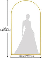 Asee'm 7.2FT Gold Metal Arch Backdrop Stand Wedding Balloon Background - Image 2