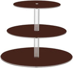 J JOYSAY Brown Coffee Pattern Acrylic Cupcake Stand 3 Tier Dessert Table Display Set Clear Cake Stands for Party Baby Shower Wedding Decorations Easy Assembly Donut Tower by J+JOYSAY