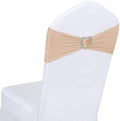 Nude Chair Sashes 50 Pack Spandex Nude Sashes for Chairs Covers Universal Stretch Chair Sashes Band with Heart Buckle Slider for Wedding Banquet Party Decorations by Unknown