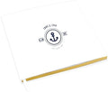 Andaz Press Personalized Wedding Guestbook with Gold Accents, Nautical Heart Anchor Design White Guest Sign in Guest Registry 120 Pages 8.5 X 8.5 Memories Book for DIY, Scrapbook, Photo Album by AndazPress