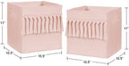 Sweet Jojo Designs Pink Boho Bohemian Foldable Fabric Storage Cube Bins Boxes Organizer Toys Kids Baby Childrens - Set of 2 - Solid Color Blush Shabby Chic Luxury Vintage Designer Tassel Fringe - Image 3