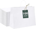GSSUSA White Paper Bags with Handles, Large Gift Bags 16x6x12, 100 Pack by GSSUSA