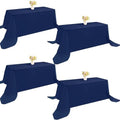 4 Pack Rectangle Tablecloth 90x132Inch Navy Blue Washable Polyester Table Cover for Wedding Dining Table Buffet Parties Banquet Decoration（Navy Blue） by JALANCY