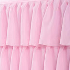 Jeloris Mermaid Tulle Table Skirt for Rectangle or Round Table Tutu Chiffon Tablecloth for Birthday, Baby Shower, Wedding, Party Decoration (Pink, L 9ft, H 30in) - Image 7