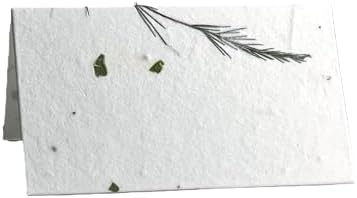Of The Earth Handmade Paper - Wildflower Seed Paper Folding Escort Card - Place/Name/Gift - 3.5" x 4" - Set of 24 (36s Fern & Chard) by OfTheEarth