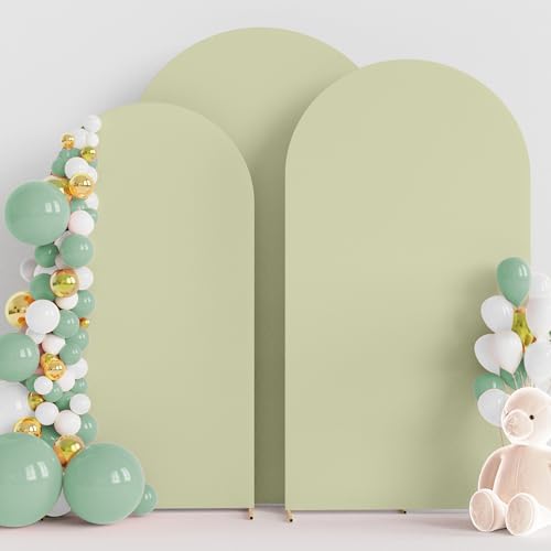 Wokceer Arch Backdrop Cover Sage Green Cover Stretchy 7.2FT,6.6FT,6FT by Wokceer