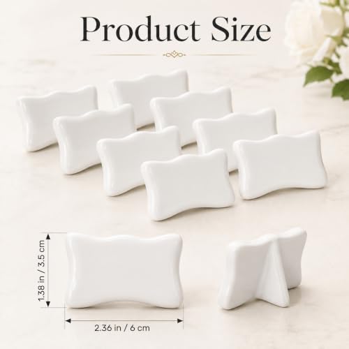 Sawysine 10 Pack Porcelain Place Cards with Marker Pen, 2.4 x 1.4 - Image 2