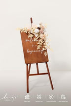 Ling's moment Welcome Sign Flowers, Wedding Floral Swag, White and Beige - Image 5